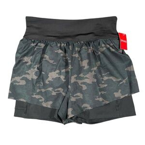 NWT Spanx Get Moving Short Black Camo Athletic Skort Shorts Sz Small S/P